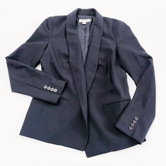 Michael Kors Black Tailored Open Blazer 2 Front Pockets SZ8 - Picture 7 of 7